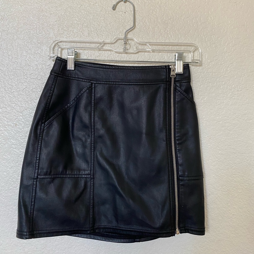 Express Mini Leather Skirt